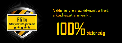 100% biztonság, az R17.hu motorgumi kiterjesztett garanciával
