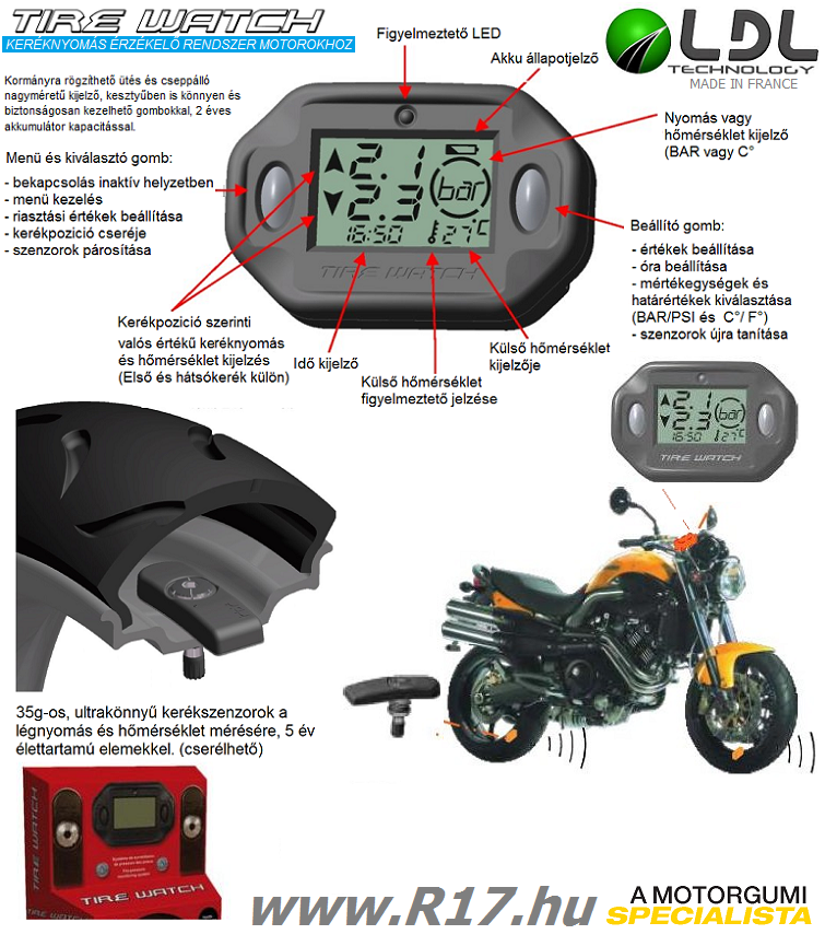 légnyomásmérõ motogumihoz